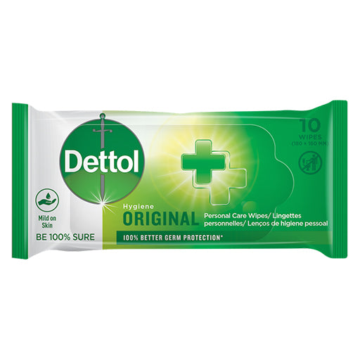 Toalhetes Dettol 10PCS Higiene Mix