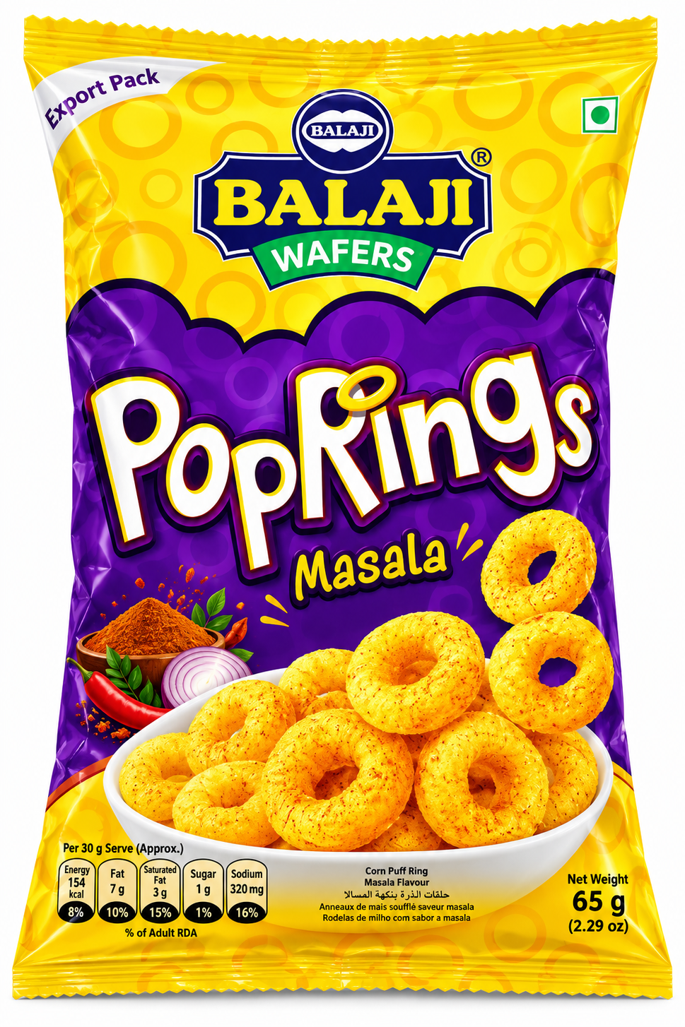Balaji 65G Pop Rings Masala Mix