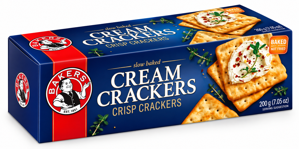 Bolachas Bakers Cream Crackers 200G Crisp Crackers