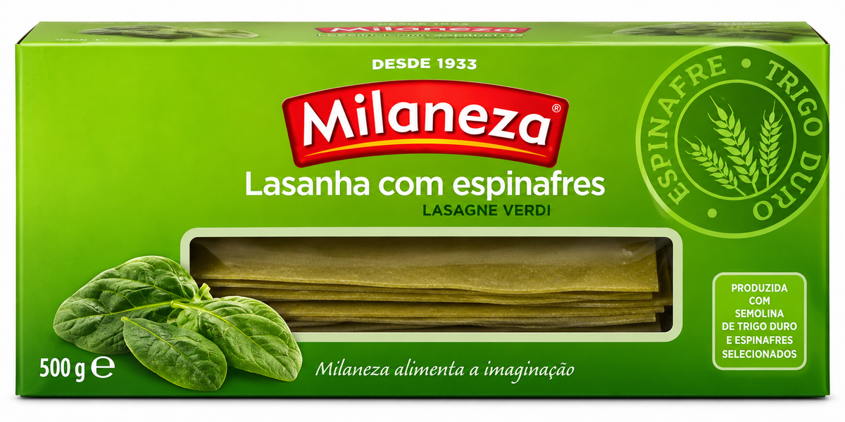 Massa Milaneza 500G Lasanha Com Espinafres