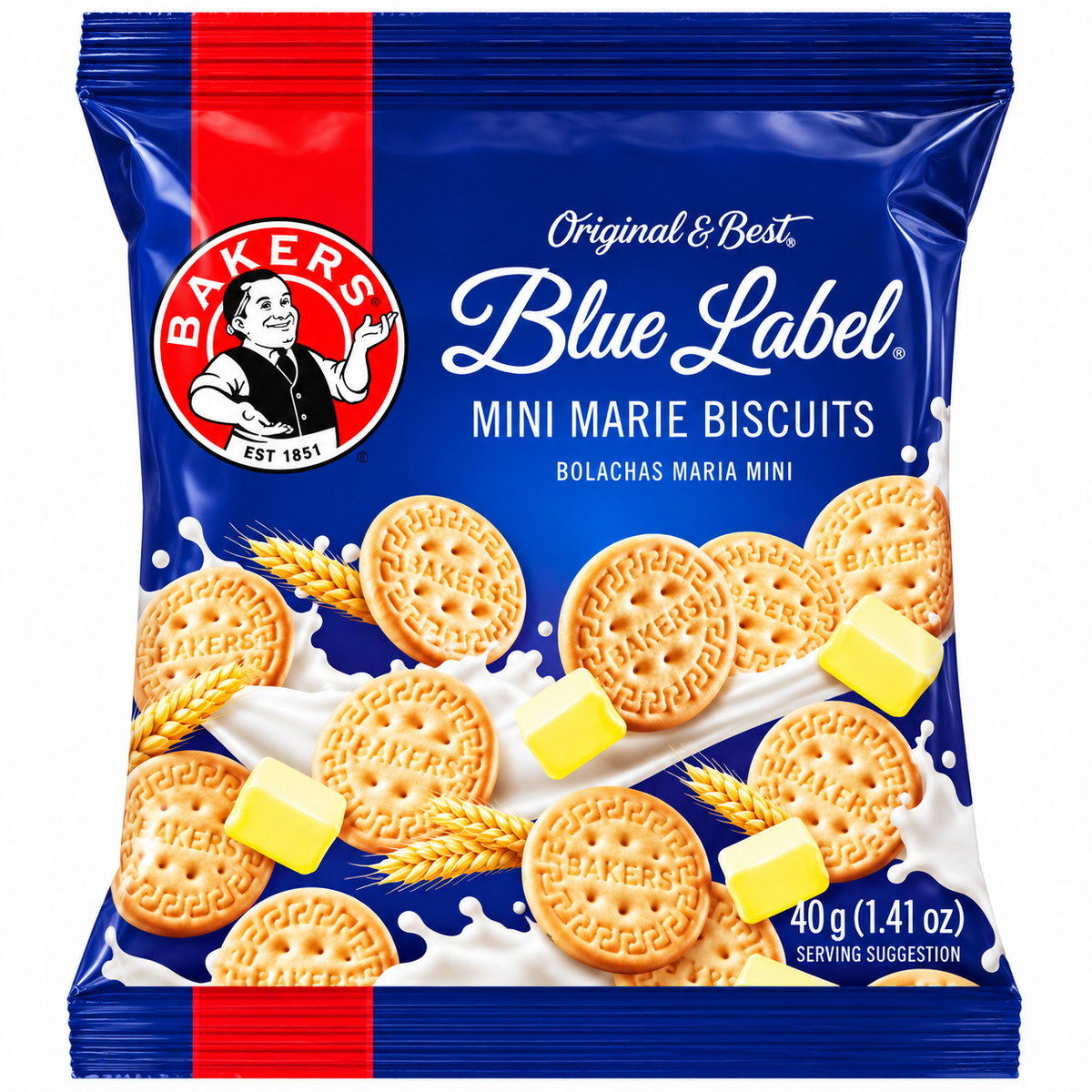 Bolachas Bakers Blue Label 40G Marie Mini