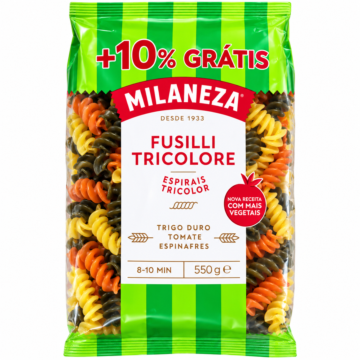Pasta Milaneza 500G/550G Tricolor Fusilli Spiral