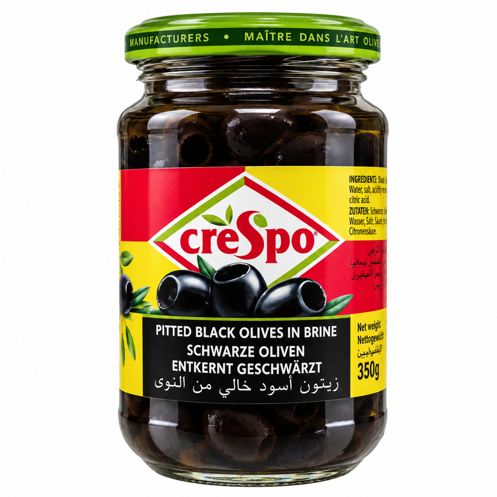Olives Crespo 160G/333G Black Pitted.