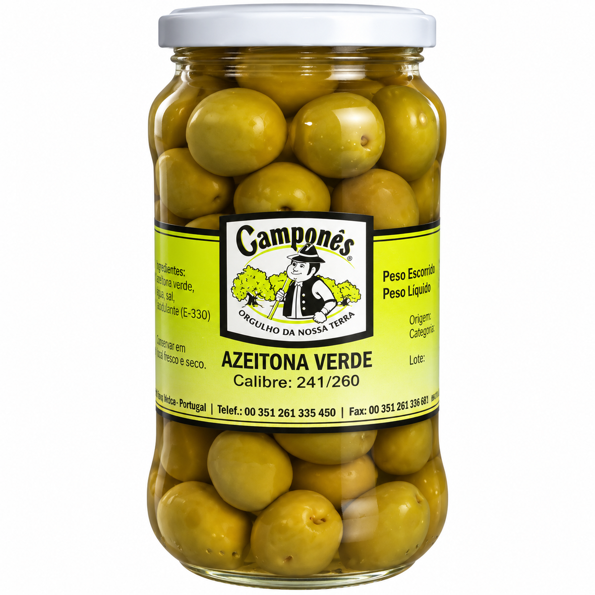 Olives Camponês 200G/360G Green Whole.