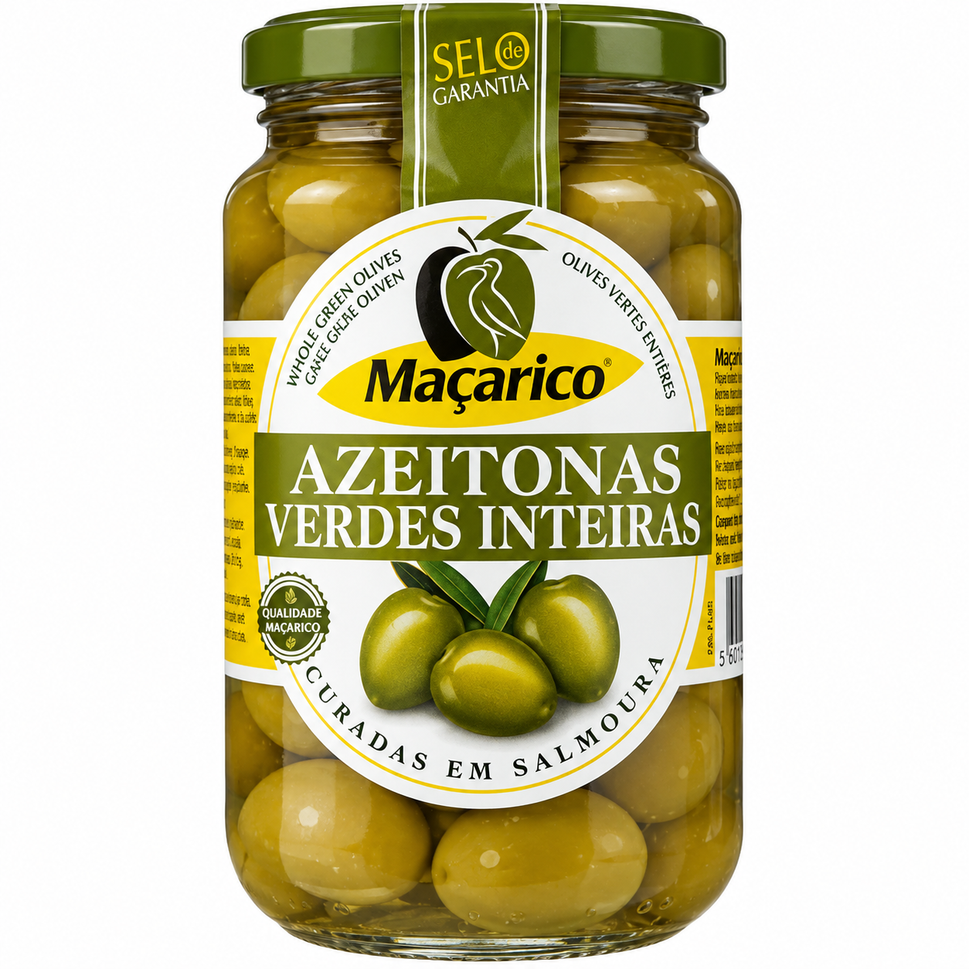 Azeitonas Macarico 210G/350G Verdes Inteiras