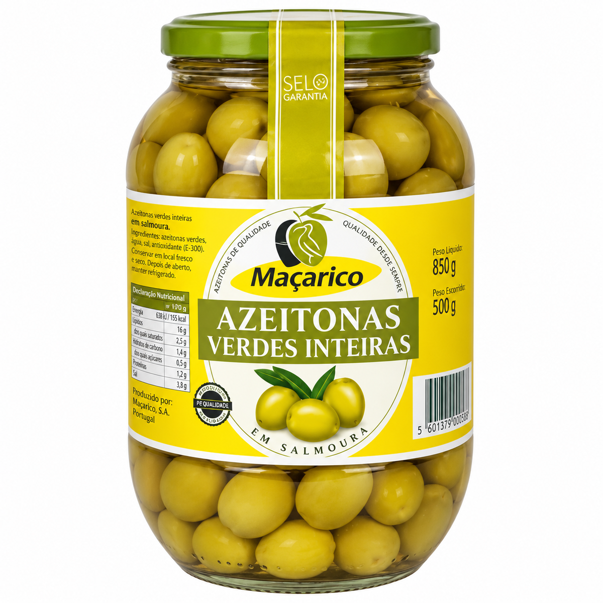 Olives Macarico 520G/850G Green Whole.