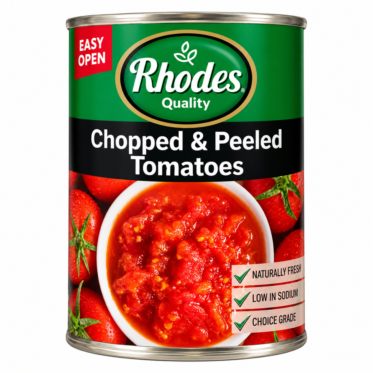 Tomato Chopped & Peeled Rhodes 410G Mix