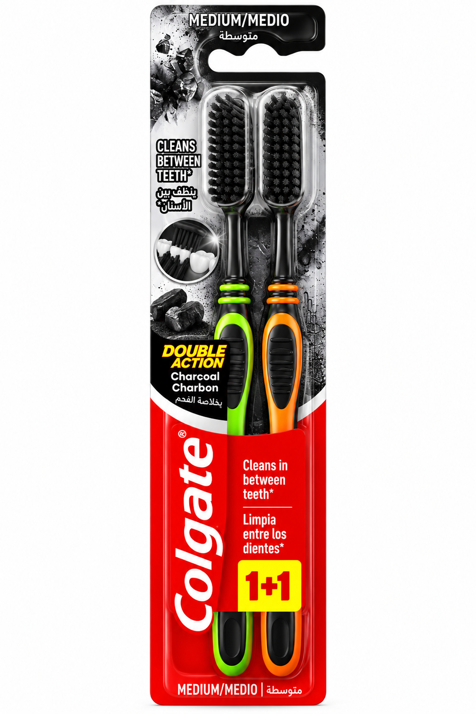 Escovas Colgate 1X2 Carvão Ação Dupla